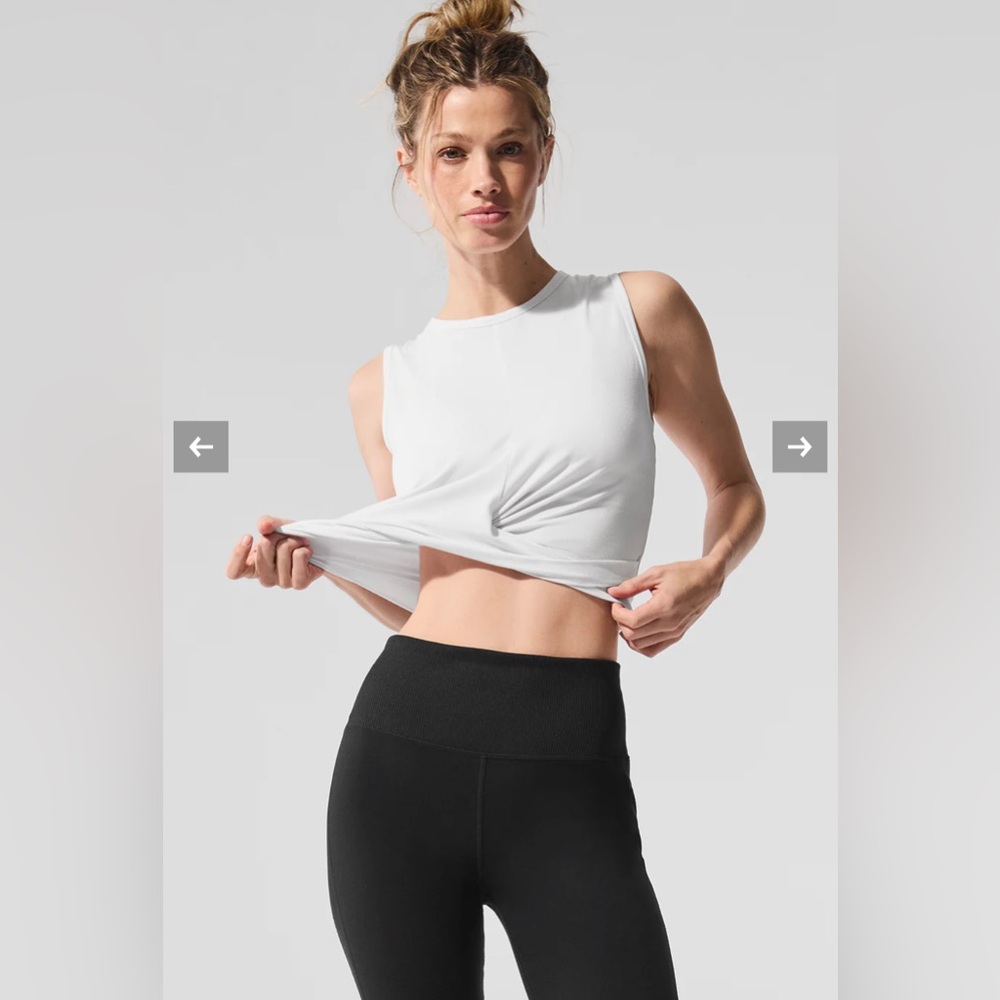 ALO Yoga Cover Tank Size Small $58 White - Picture 4 of 11